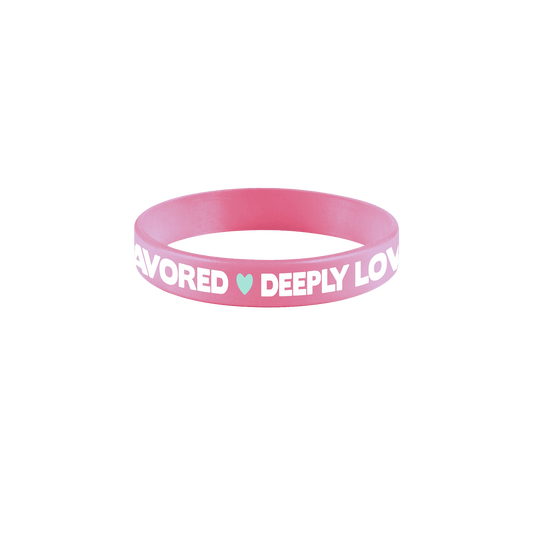 Highly Favored Pink Rubber Bracelet